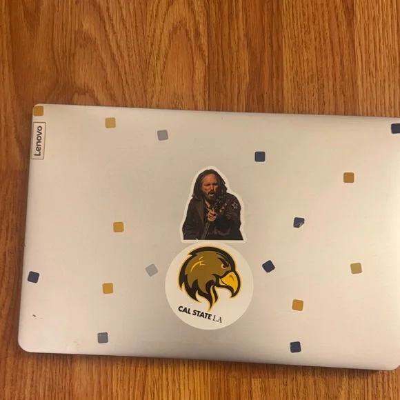 Lenovo Silver Laptop with Unique Stickers